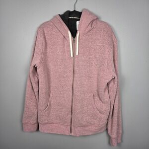 Sonoma Goods For Life Men XL Faux Fur Sherpa Lined Full Zip Hoodie Mauve